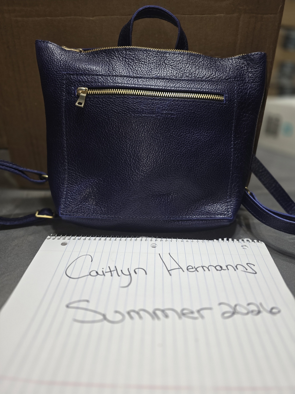 Portland Leather Small Tote Backpack In Cobalt